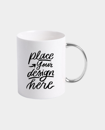 Cană cu mâner argintiu