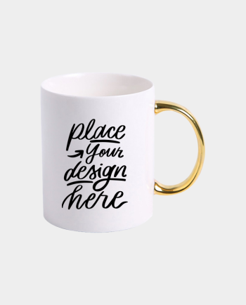 Cană cu mâner auriu